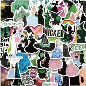 Whimsical Wicked Glinda & Elphaba Design Stickers (pack of 20)